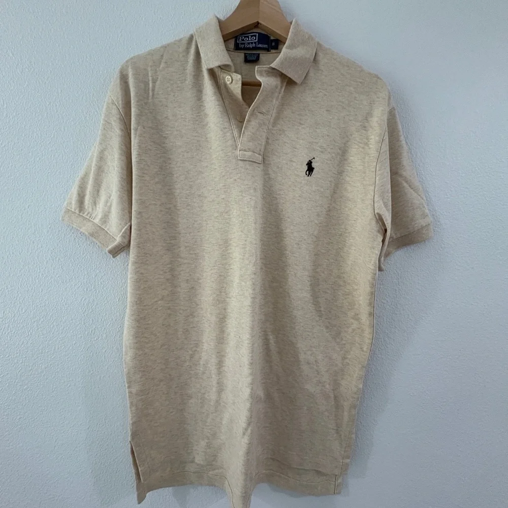 Ralph Lauren Soft Cotton Polo Shirt in Dune Tan in size Small